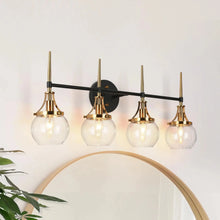 Lacquered Brass Vanity Lighting With Glass Globes 