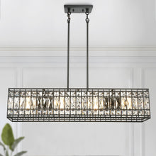 Chispa 4-Light 35" Modern Black Rectangle Kitchen Island Light