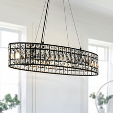 Chispa 4-Light 18.5" Modern Black Oval Kitchen Island Light