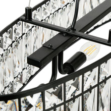 Chispa 4-Light 18.5" Modern Black Oval Kitchen Island Light