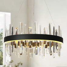 Combrocollia 1-Light 24" Glam Black and Brass Drum LED Chandelier