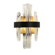 Combrocollia 1-Light Glam Black and Brass Crystal LED Wall Sconce
