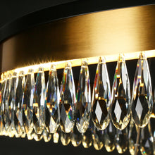 Delphinium 1-Light 31.5" Glam Brass Tiered Crystal LED Chandeliers