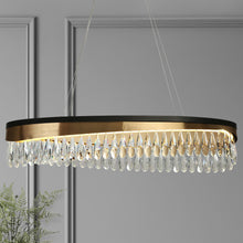 Delphinium 1-Light 31.5" Glam Brass Drum LED Chandelier