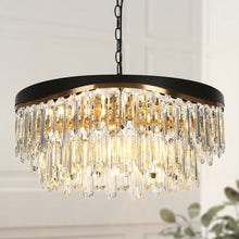Zephyrine 9-Light 21.5" Glam Brass Tiered Crystal Chandelier