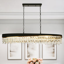 Zephyrine 10-Light 47" Glam Black and Brass Kitchen Island Light