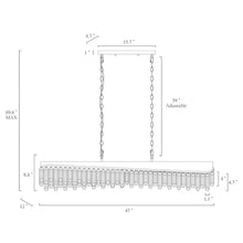 Zephyrine 10-Light 47" Glam Black and Brass Kitchen Island Light