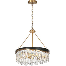 Zephyrine 4-Light 16" Glam Black and Gold Drum Chandelier