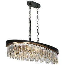 Zephyrine 6-Light 28" Glam Brass Crystal Oval Chandelier