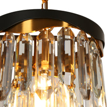 Zephyrine 1-Light 8.5" Glam Black and Gold Crystal Pendant Light
