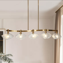 Evangeline 5-Light 44.5" Modern Brass Linear Kitchen Island Light