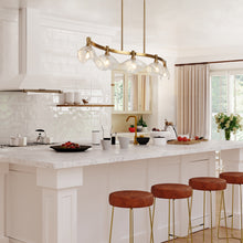 Evangeline 5-Light 44.5" Modern Brass Linear Kitchen Island Light