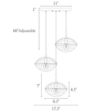 Evangeline 3-Light 17" Modern Black and Brass Cluster Chandelier