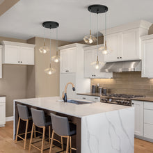 Evangeline 3-Light 17" Modern Black and Brass Cluster Chandelier