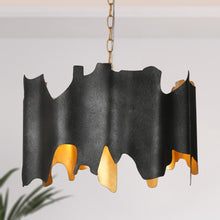 Dracaena 4-Light Modern Black&Gold Chandelier