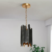 Dracaena 1-Light 7" Modern Black and Gold Pendant Light