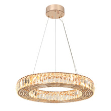 Brusmogan 1-Light 22" Glam Gold Drum Crystal LED Chandelier