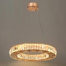 Brusmogan 1-Light 22" Glam Gold Drum Crystal LED Chandelier