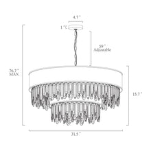 Phesonlaxy 15-Light 31.5" Glam Tiered Black and Brass Chandelier