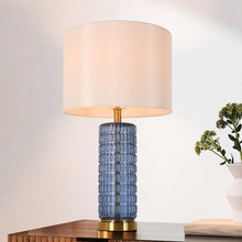 Quintilian 1-Light Fabric-shade Blue Table Lamp