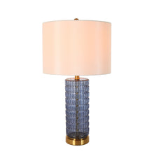 Quintilian 1-Light Fabric-shade Blue Table Lamp