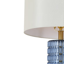 Quintilian 1-Light Fabric-shade Blue Table Lamp