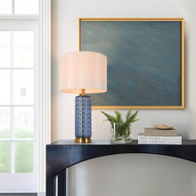 Quintilian 1-Light Fabric-shade Blue Table Lamp