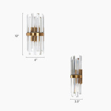 Tadonipkeseismo 2-Light Glam Brass Crystal Wall Sconce