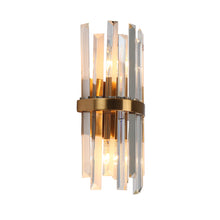 Tadonipkeseismo 2-Light Glam Brass Crystal Wall Sconce