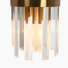 Tadonipkeseismo 2-Light Glam Brass Crystal Wall Sconce
