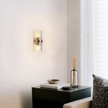 Tadonipkeseismo 2-Light Glam Brass Crystal Wall Sconce