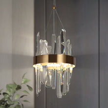 Tadonipkeseismo 2-Light 8" Glam Brass Crystal LED Chandelier