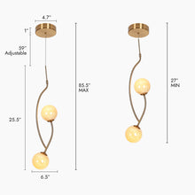 Cenlindes 2-Light 6.5" Modern Brass LED Chandelier