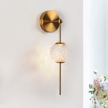 Cenlindes 1-Light Glam Brass Globe LED Wall Sconce