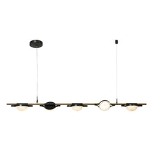 Ptolomaeus 5-Light 54" Modern Black&Brass LED Kitchen Island Light