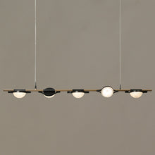 Ptolomaeus 5-Light 54" Modern Black&Brass LED Kitchen Island Light