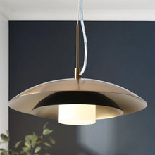 Meadowgreen LED 1-Light Modern Black and Brass Dome Pendant Light
