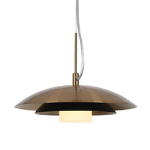 Meadowgreen LED 1-Light Modern Black and Brass Dome Pendant Light