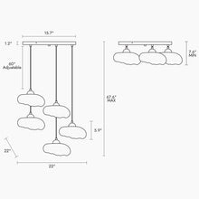 Ranunculus 5-Light 22" Modern Brass Cluster Chandelier