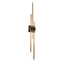 Huia 3-Light Modern Black and Brass Tube LED Wall Sconce