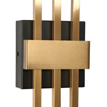 Huia 3-Light Modern Black and Brass Tube LED Wall Sconce
