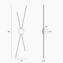 Huia 4-Light Modern Black and Brass Tube LED Wall Sconce