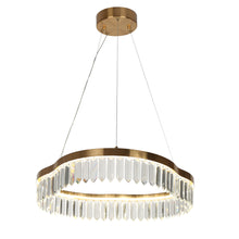Alastair 1-Light 22" Glam Brass Drum Crystal LED Chandelier