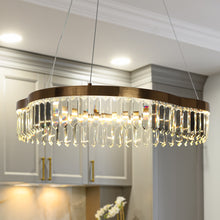 Alastair 1-Light 22" Glam Brass Drum Crystal LED Chandelier