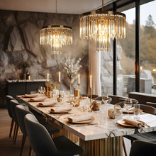 Athean 7-Light 22" Glam Brass Crystal Prism Chandelier