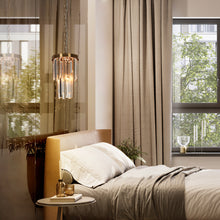 Athean 1-Light 8" Glam Brass Crystal Prism Chandelier