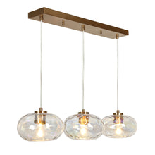 Chrysaorican 3-Light Iridescent Globe-Glass Kitchen Island Light