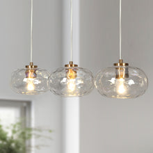 Chrysaorican 3-Light Iridescent Globe-Glass Kitchen Island Light