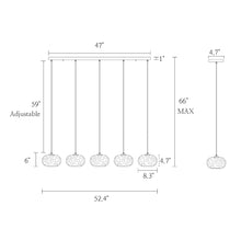 Chrysaorican 5-Light Iridescent Globe-Glass Kitchen Island Light