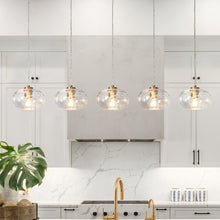 Chrysaorican 5-Light Iridescent Globe-Glass Kitchen Island Light